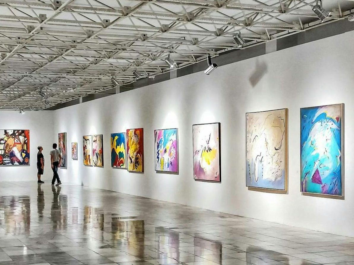 Art gallery displaying modern art